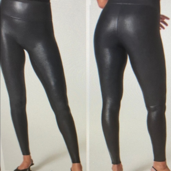 ❤ SPANX FAUX LEATHER HIGH RISE PULL ON SHAPEWEAR SKINNY LEGGINGS, XS, S, L - Picture 1 of 1